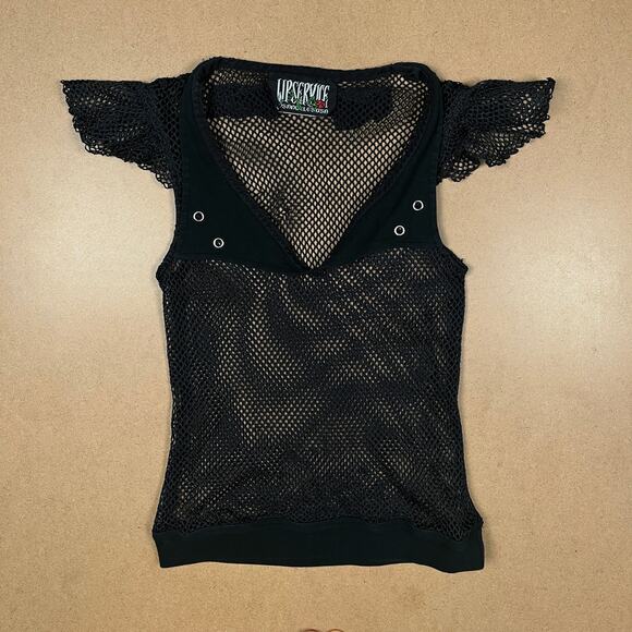 Vintage Lip Service SAMPLE 2002 Black Carlisle's Cargo Cutie Raid Y2K Goth Top - Picture 3 of 16